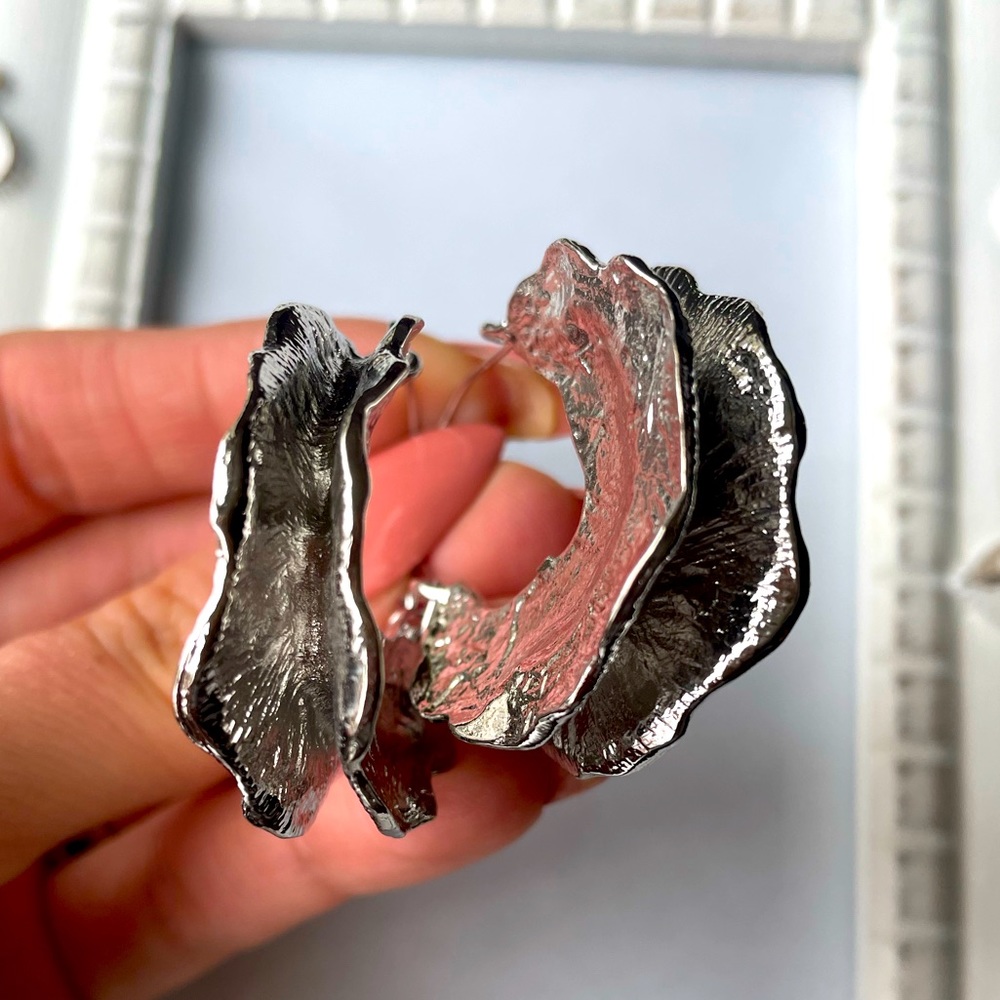 Silver Statement Earrings - Picture 4 of 7